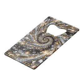 Abrebotellas De Tarjeta De Crédito Super Flasher Espiral Or & Plata