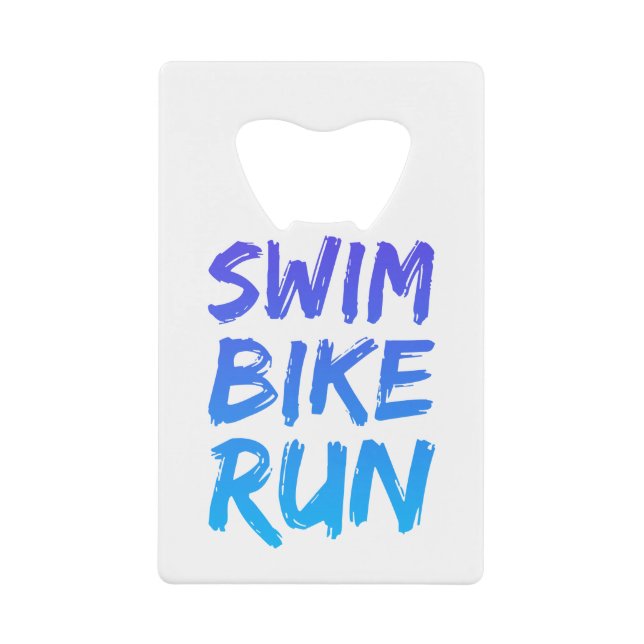 Abrebotellas De Tarjeta De Crédito Swim Bike Run gran diseño (Anverso)
