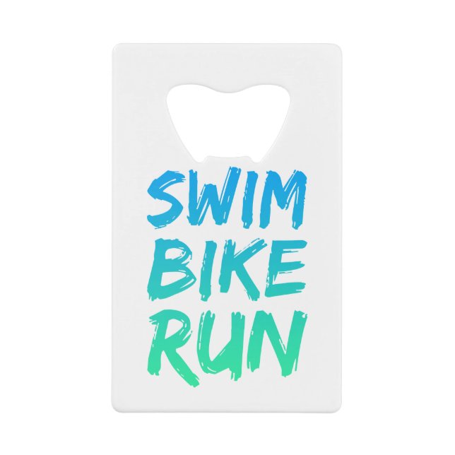 Abrebotellas De Tarjeta De Crédito Swim Bike Run gran diseño (Anverso)