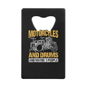 Abrebotellas De Tarjeta De Crédito Tambores De Tambor Me Gustan Las Motocicletas Y Lo