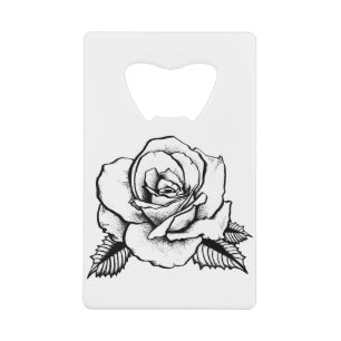 Abrebotellas De Tarjeta De Crédito tatuaje rosa