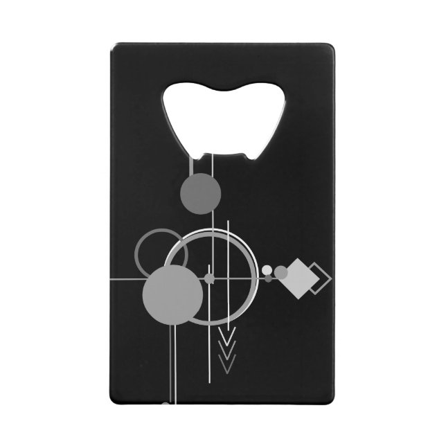 Abrebotellas De Tarjeta De Crédito Tatuajes Art Deco Moderno | Minimalismo monocromo (Anverso)