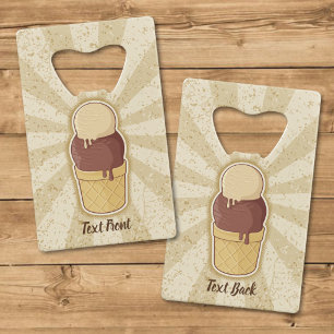Abrebotellas De Tarjeta De Crédito Taza de helado de dos bolas