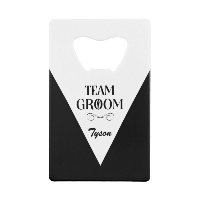 Abrebotellas De Tarjeta De Crédito Team Groom - Regalos creativos para los Groomsmen (Anverso)