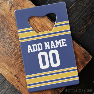Abrebotellas De Tarjeta De Crédito Team Jersey con nombre y número personalizados