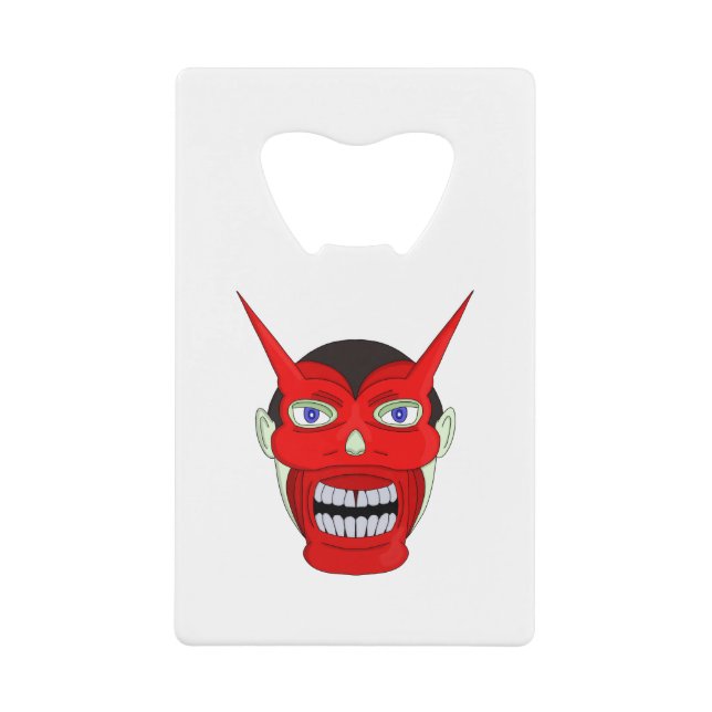 Abrebotellas De Tarjeta De Crédito Teatro Hannya Japonés Noh (Anverso)