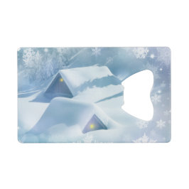 Abrebotellas De Tarjeta De Crédito Techo de nieve en un bosque