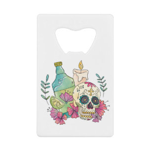Abrebotellas De Tarjeta De Crédito Tequila Sugar Skull