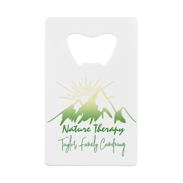 Abrebotellas De Tarjeta De Crédito Terapia de la naturaleza Camping personalizado (Anverso)