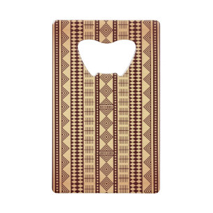 Abrebotellas De Tarjeta De Crédito Textura étnica de Brown