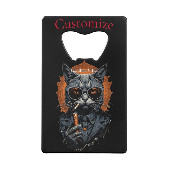 Abrebotellas De Tarjeta De Crédito Thunder_Cove de gato de cadera de Guay (Anverso)