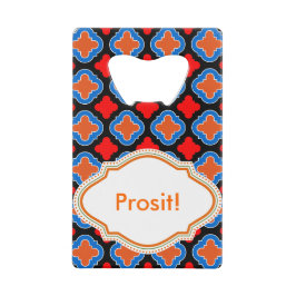 Abrebotellas De Tarjeta De Crédito Tile azul rojo