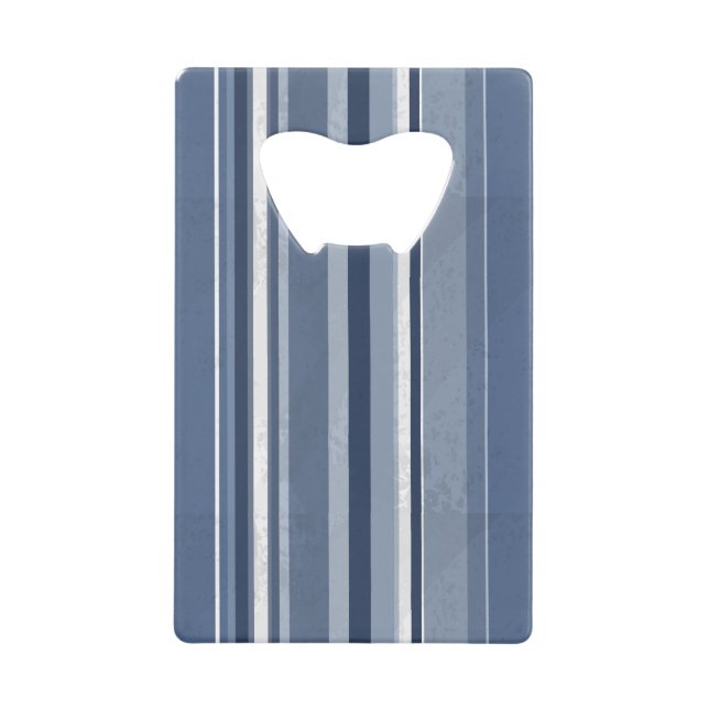 Abrebotellas De Tarjeta De Crédito Tiras de azul y blanco (Anverso)