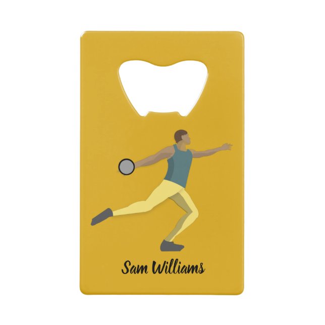 Abrebotellas De Tarjeta De Crédito Tiroteo de Discus (Anverso)