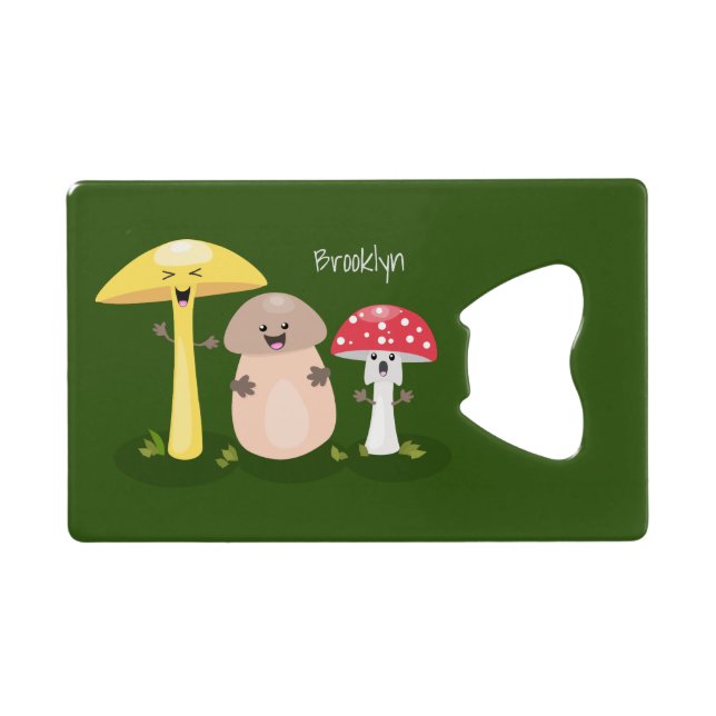 Abrebotellas De Tarjeta De Crédito Toadstool de hongos de hongo de kawaii (Reverso Horizontal)