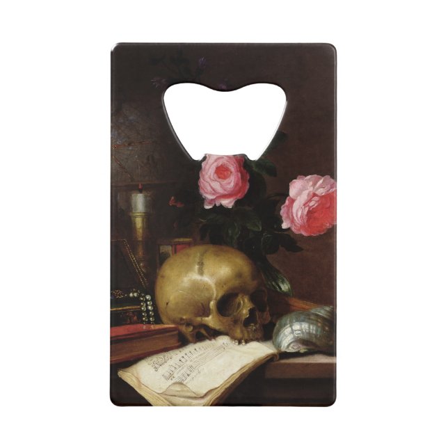 Abrebotellas De Tarjeta De Crédito Todavía vida con un cráneo (Anverso)