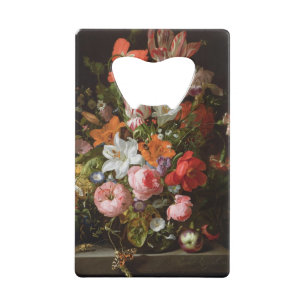 Abrebotellas De Tarjeta De Crédito Todavía vida de los lirios de los rosas, tulipane