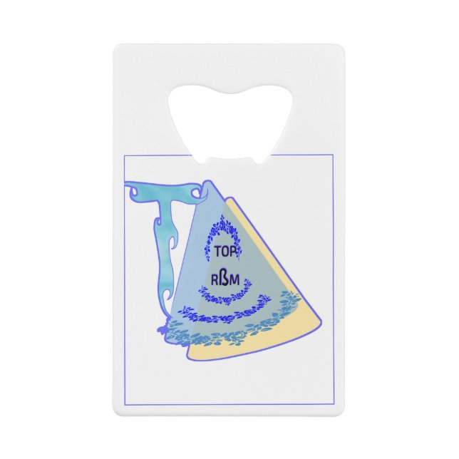 ABREBOTELLAS DE TARJETA DE CRÉDITO TOP_MODERN_BLUE_SO CUTE (Anverso)