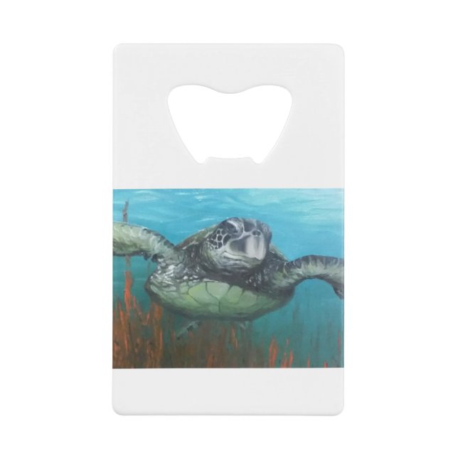 Abrebotellas De Tarjeta De Crédito Tortuga de mar (Anverso)