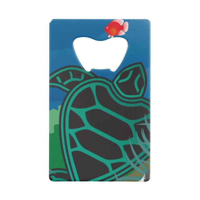 Abrebotellas De Tarjeta De Crédito Tortuga Hawaii de la bahía de Hanauma (Anverso)