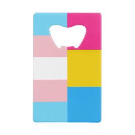 Abrebotellas De Tarjeta De Crédito Transgender Pansexual Dual Pride Flag
