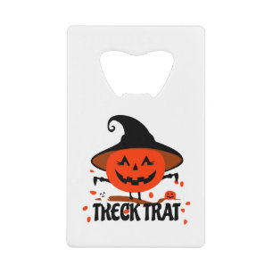 Abrebotellas De Tarjeta De Crédito Treck Trat Pumpkin Sonriente