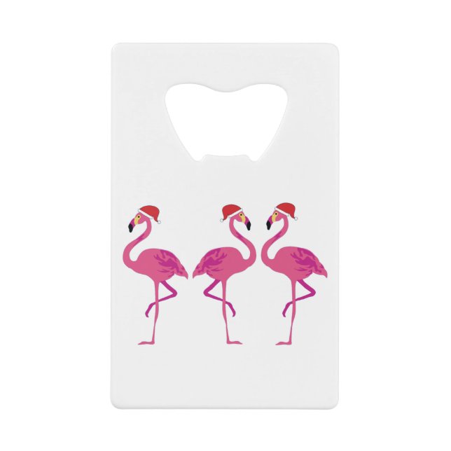 Abrebotellas De Tarjeta De Crédito Tres flamencos Navidades (Anverso)
