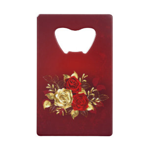 Abrebotellas De Tarjeta De Crédito Tres Rosas de Joyería