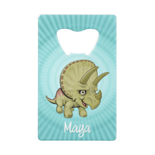 Abrebotellas De Tarjeta De Crédito Triceratops Lindo Personalizado