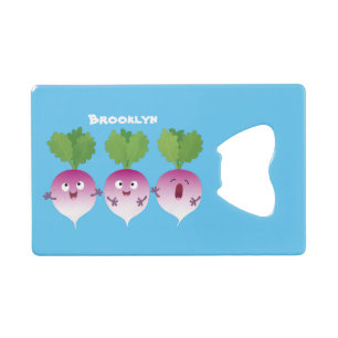 Abrebotellas De Tarjeta De Crédito Trío de verduras de nabo lindo personalizado