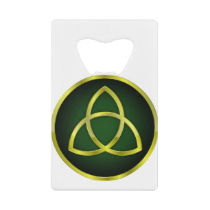 Abrebotellas De Tarjeta De Crédito triquetra de oro y verde