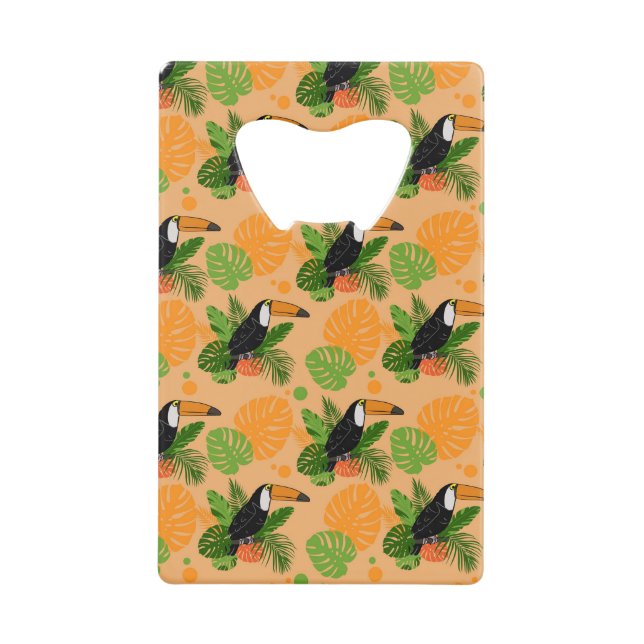 Abrebotellas De Tarjeta De Crédito Trópico Toucan Bird Seamless Pattern (Anverso)