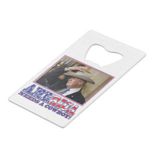 ABREBOTELLAS DE TARJETA DE CRÉDITO TRUMP-AMÉRICA-COWBOY