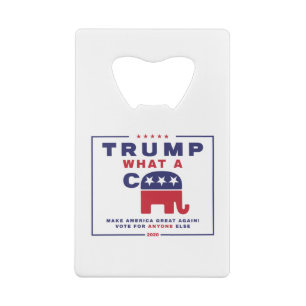 Abrebotellas De Tarjeta De Crédito Trump. Poster de campaña contra Trump