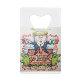 ABREBOTELLAS DE TARJETA DE CRÉDITO TRUMPTY DUMPTY SAT EN UNA PARED