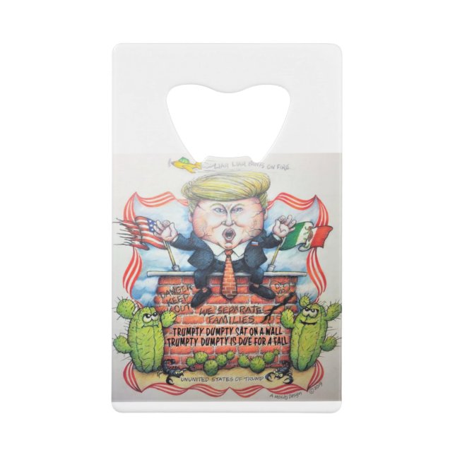ABREBOTELLAS DE TARJETA DE CRÉDITO TRUMPTY DUMPTY SAT EN UNA PARED (Anverso)