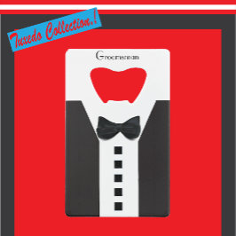 Abrebotellas De Tarjeta De Crédito Tuxedo de Groomsman 🎩 Bling elegante