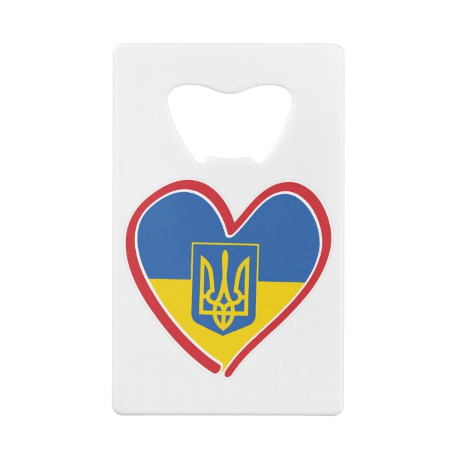Abrebotellas De Tarjeta De Crédito Ucrania-Corazón (Reverso)