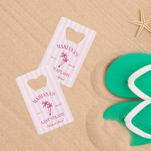 Abrebotellas De Tarjeta De Crédito Último chapuzón Palmas de playa Rosa brillante Des