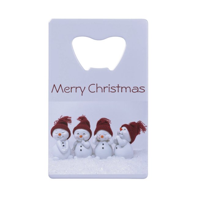 Abrebotellas De Tarjeta De Crédito Un cuarteto de hombres de nieve (Anverso)