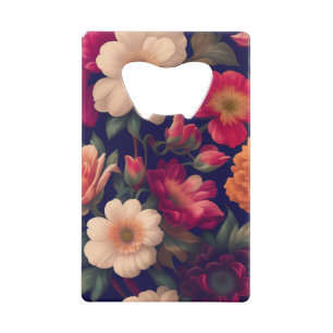 Abrebotellas De Tarjeta De Crédito Un papel pintado con un patrón floral