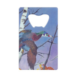 Abrebotellas De Tarjeta De Crédito Un Pato De Madera Volando