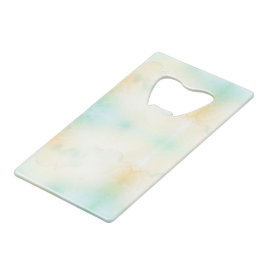 Abrebotellas De Tarjeta De Crédito Un patrón de acuarela pastel en azules suaves