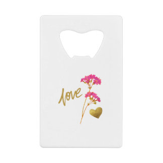 Abrebotellas De Tarjeta De Crédito Un Rosa Gentil Y Un Corazón Agradable Y Atractivo