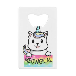 Abrebotellas De Tarjeta De Crédito Unicat Caticorn Meowgical Unicorn Cat Men Women Bo