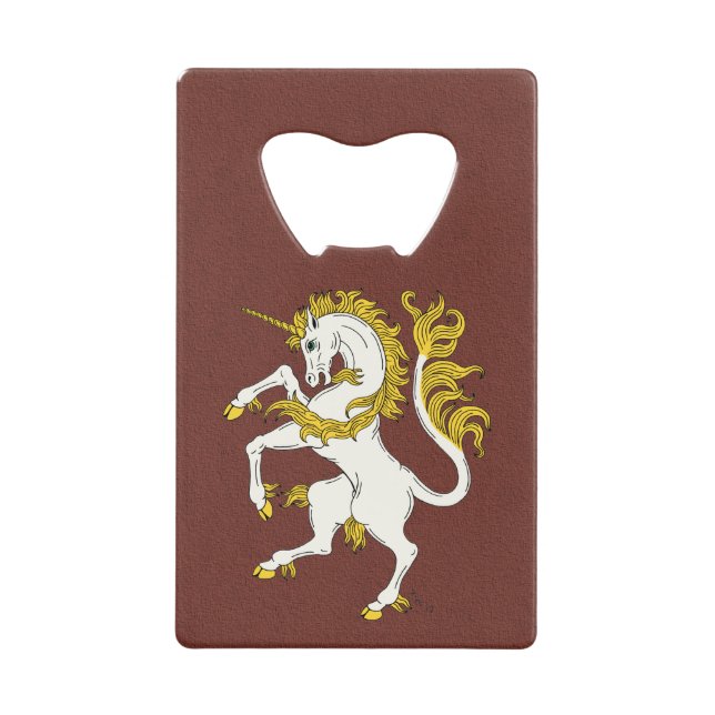 Abrebotellas De Tarjeta De Crédito Unicorn Rampant (Anverso)