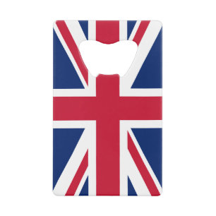 Abrebotellas De Tarjeta De Crédito Union Jack azul blanco y rojo