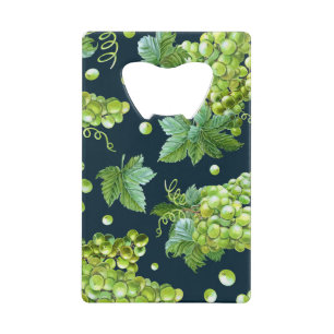 Abrebotellas De Tarjeta De Crédito Uva verde: Patrón oscuro de acuarela
