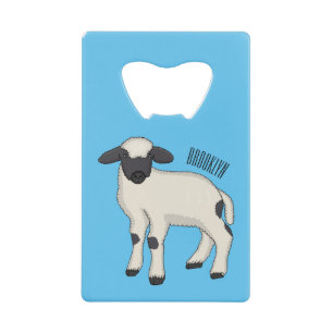Abrebotellas De Tarjeta De Crédito Valais Blacknose ilustracion personalizado ovino