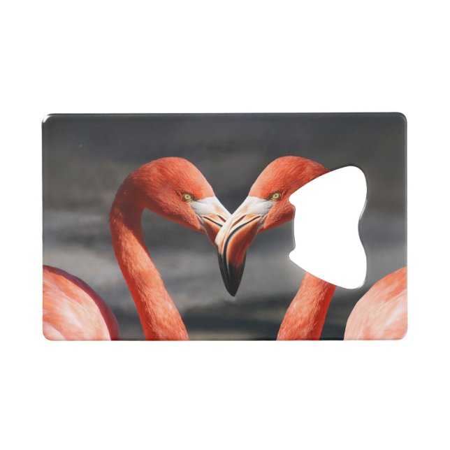 Abrebotellas De Tarjeta De Crédito Valentine Flamingo (Anverso (Horizontal))